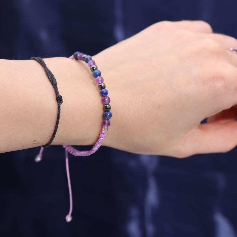 Vela de cristal del zodiaco con pulsera de piedras preciosas - Aquarious