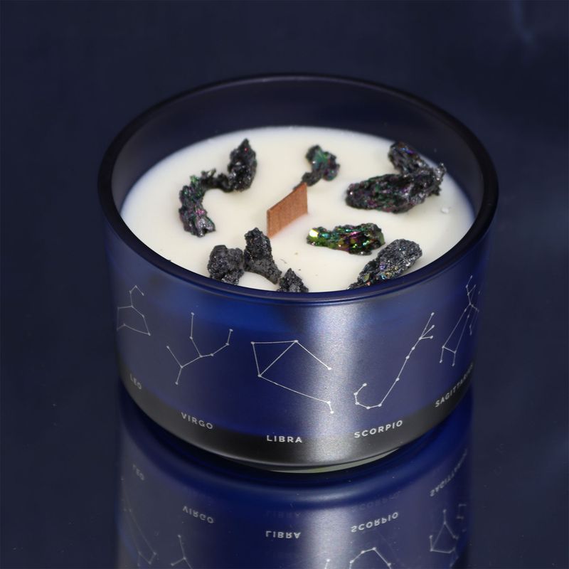 Vela de Cristal del Zodiaco con Pulsera de Piedras Preciosas - Leo
