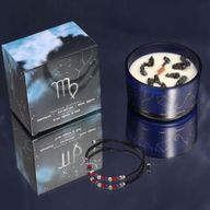 Vela de Cristal del Zodiaco con Pulsera de Piedras Preciosas - Virgo