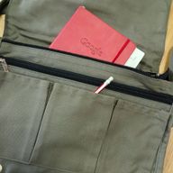 Bolso mensajero de lona de algodón para portátil - oliva