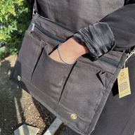 Bolso mensajero de lona de algodón para portátil - gris carbón