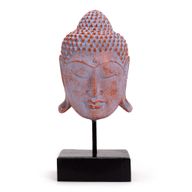 Cabeza de Buda Serenidad Grande sobre Soporte - Cobre Azul