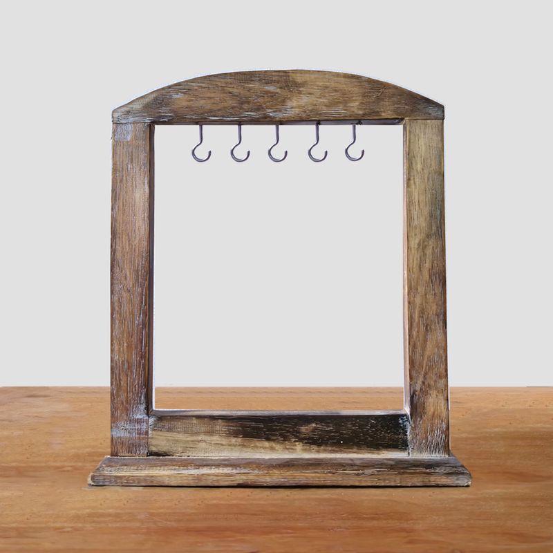 Soporte Pequeño para Colgar - Madera Oscura (30x25 cm)