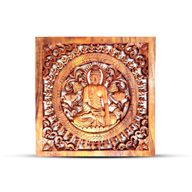 Panel Decorativo de Madera con Buda Cuadrado 40x40cm