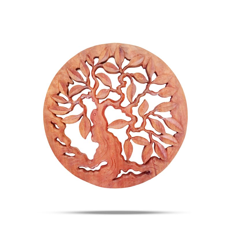 Panel Decorativo Redondo de Madera con Árbol de la Vida  30cm