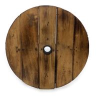 Mesa de barril de cerveza y soporte para parasol – Madera natural 60 x 48,5 cm