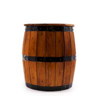 Taburete de barril de cerveza y soporte para parasol – Madera natural 38 x 32 cm