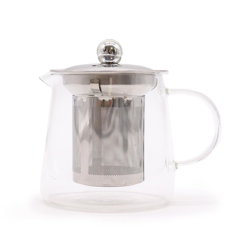 Tetera con infusor de vidrio - Forma de petaca - 350ml