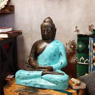 Buda Mediano Clásico Turquesa y Piedra - 0.5m