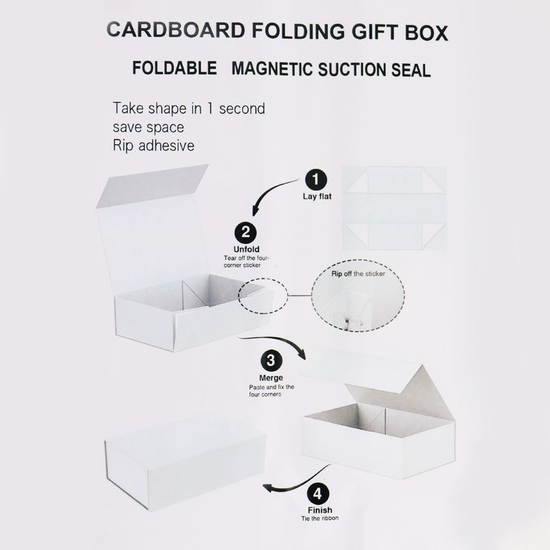 Caja de regalo plegable con Lazo 20x18.2x8 cm - Rosa