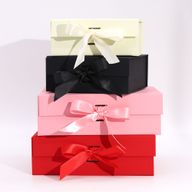 Caja de regalo plegable con Lazo 20x18.2x8 cm - Rosa