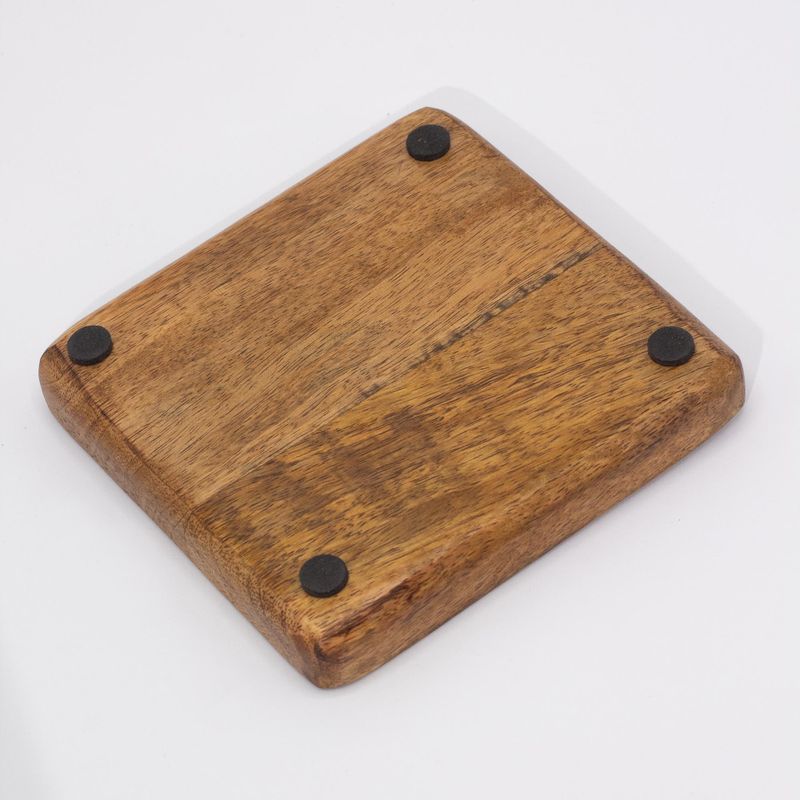 Bandeja cuadrada grande para baratijas 15x15x2,5cm - Diseño seta Granate