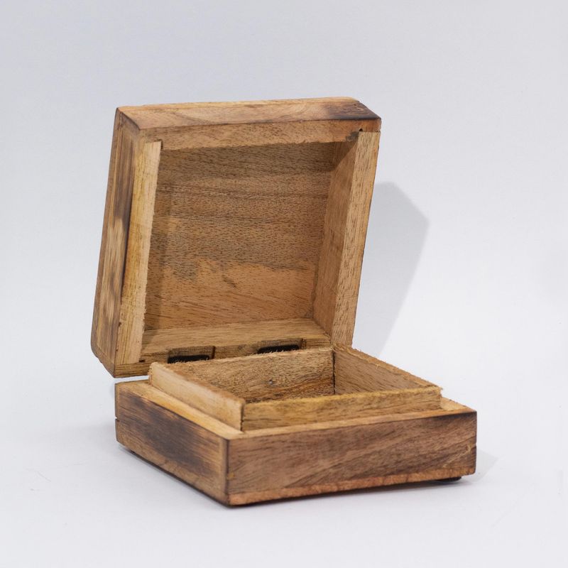 Caja Med Cuadrada 13.5x13.5x6cm - Diseño Champiñón Turquesa