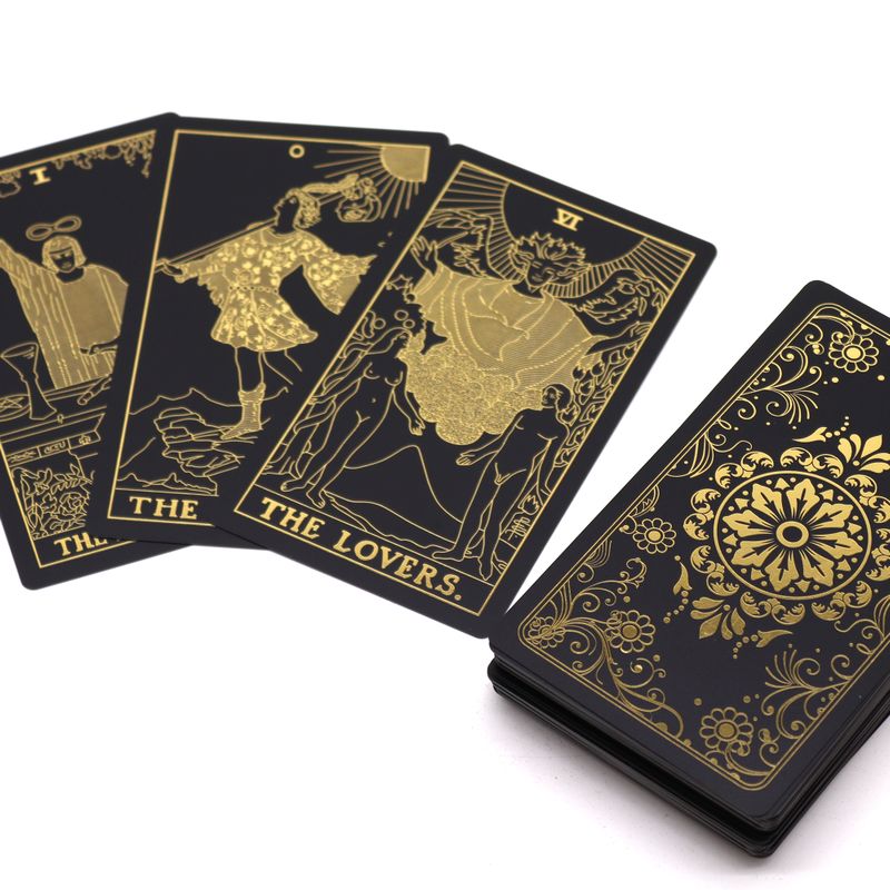 Tarot de color Dorado con Libro - Caja de Regalo