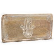 Bandeja larga 30x15x2,5cm - Hamsa Blanco