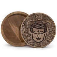 Caja Redonda Grande 17,5x7,5cm - Cara de Buda Negra