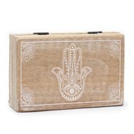 Caja rectangular grande 21.5x14x6.3cm - Hamsa Blanco