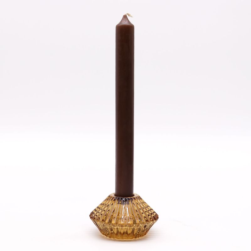 Portavelas reversible con diseño de flor para cena / vela de té - Ámbar