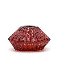 Portavelas reversible con diseño de flor para cena / vela de té - Rojo vampiro