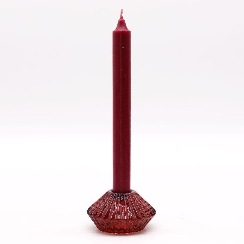 Portavelas reversible con diseño de flor para cena / vela de té - Rojo vampiro
