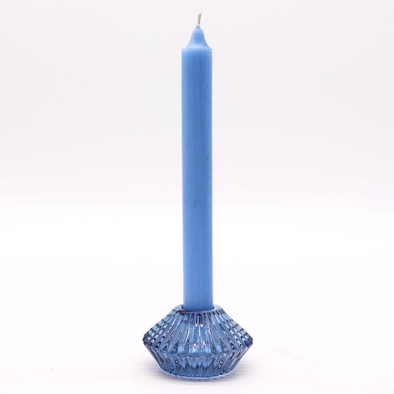 Portavelas reversible con diseño de flor para cena / vela de té - Azul