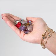 Colgantes de corazón con carcasa de acero - Chip de gemas y conchas Surtido
