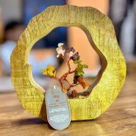 Jardín del Árbol de Piedras Preciosas - Anillo de Madera de Mango - Siete Chakras - 60 Piedras en Chips