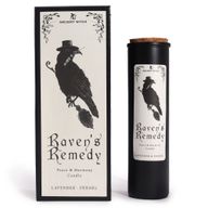 Raven's Remedy vela ritual de bruja antigua y caja de regalo a juego, vista frontal