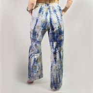 (ML) Colección Nómada Sari Mediterráneo - Pantalones - Motivo Griego en Oro y Azul