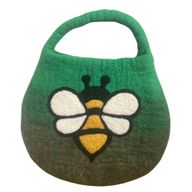 Bolsa de abejas de fieltro al agua - Un asa con imán - Tonos Verdes
