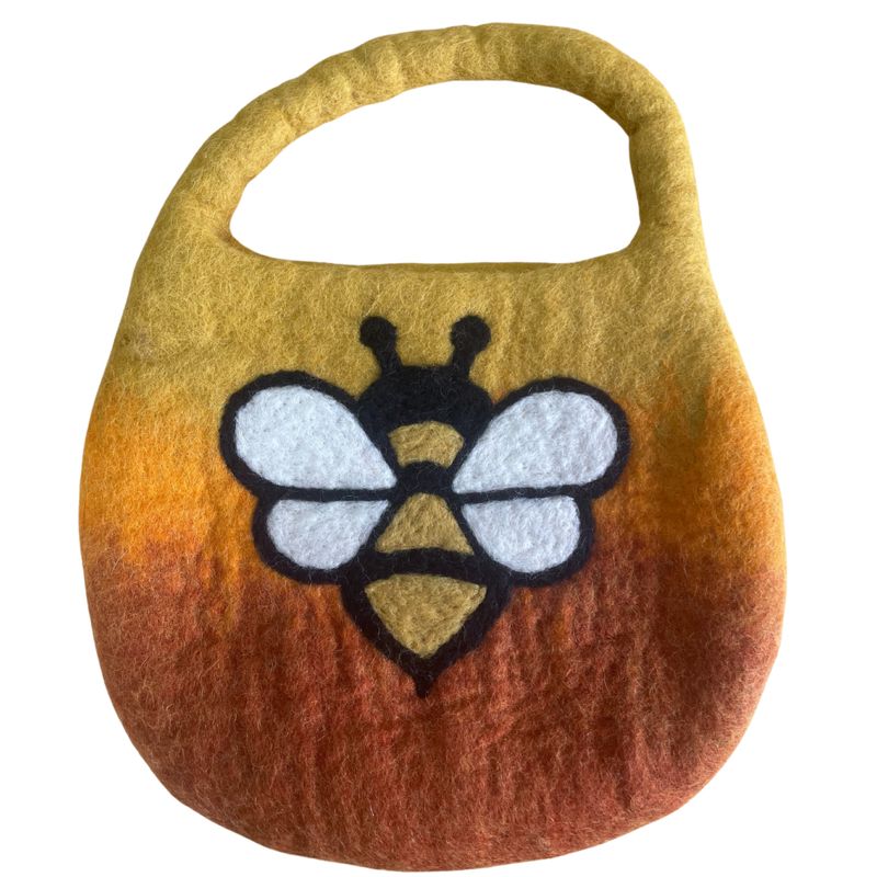 Bolsa de abejas de fieltro al agua - Un asa con imán - Naranja amanecer