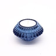 Portavelas reversible con diseño de flor para cena / vela de té - Azul