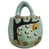 Bolsa de fieltro con forma de árbol y colmena - 35 x 27 cm