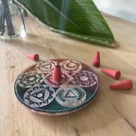 Porta Incienso de Cono en Disco de Esteatita 10 cm – Siete Chakras