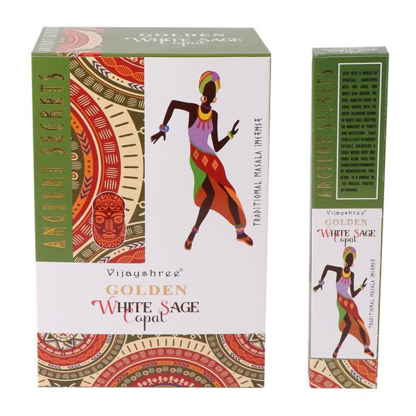 Incienso Golden Copal Dorado y Salvia Blanca – 15 g