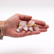 Colgantes de cuarzo rosa chapados en oro y plata (6 unidades surtidas)