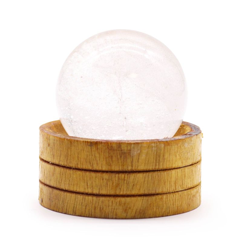 Esfera de cristal de cuarzo transparente de 50 mm con soporte