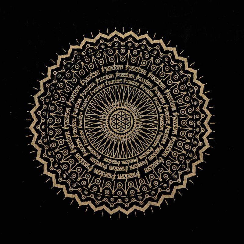 Bolso tote lavado a la piedra extragrande 14 oz - Mandala de la libertad