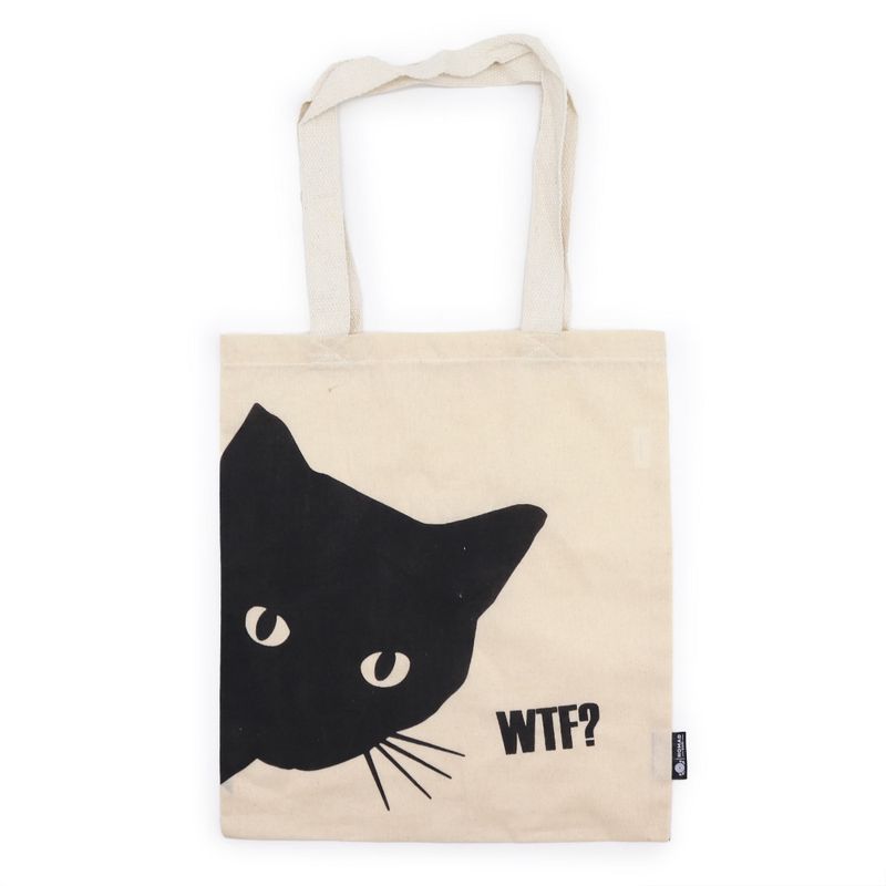 Bolso Básico Icónico - Gato Negro - (40x36 cm) - Algodón Natural 4 oz