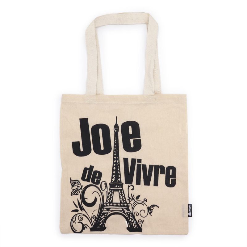 Bolso Básico Icónico - Alegría de vivir - (40x36 cm) - Algodón Natural 4 oz
