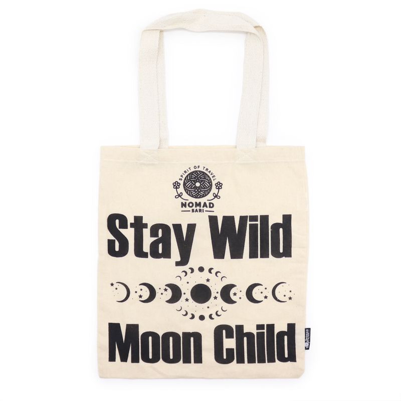 Bolso Básico Icónico  - Mantente salvaje, Niño con ánimo - (40x36cm) - Natural 4oz
