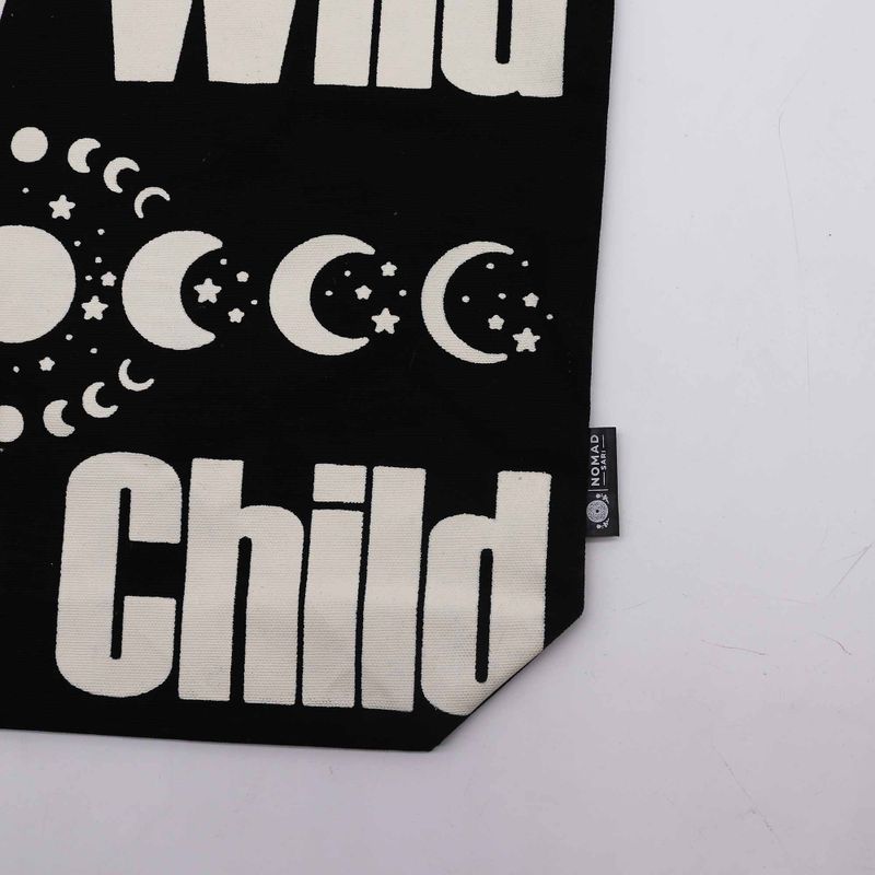 Bolso Básico Icónico - Mantente salvaje, niño con ánimo - Negro natural 10 oz (36 x 43 x 10 cm)