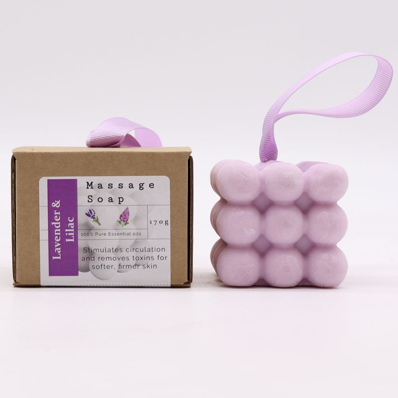 Jabon de masaje individual en caja - Lavanda y lila