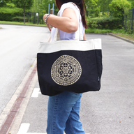 Bolso tote extragrande de chocolate lavado a la piedra 14 oz - Chakra de la libertad