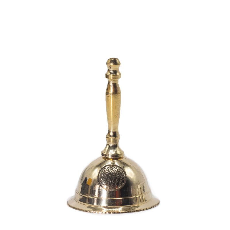 Pequeña campana de latón para altar - Flor de la Vida