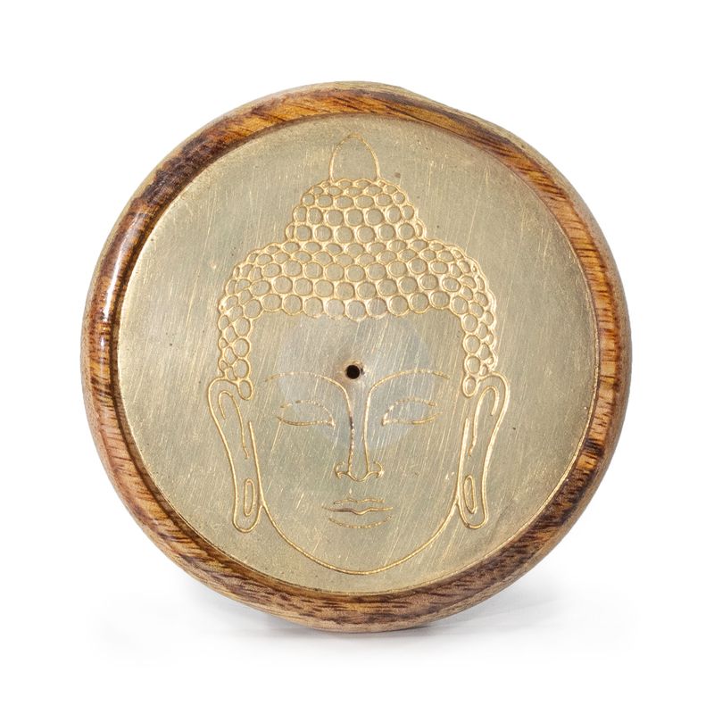 Oro sobre madera de mango - Cabeza de Buda