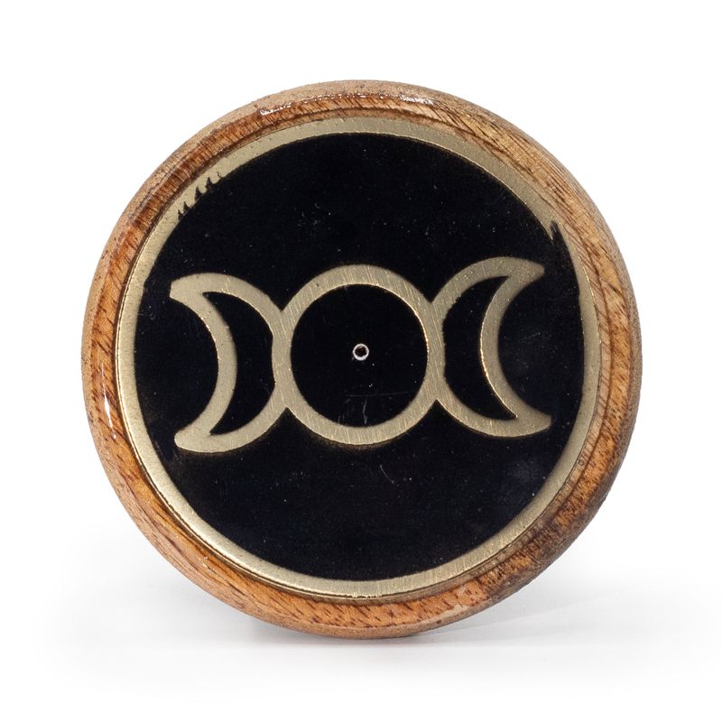 Oro y negro sobre madera de mango - Triple Luna