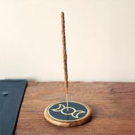 Oro y negro sobre madera de mango - Triple Luna