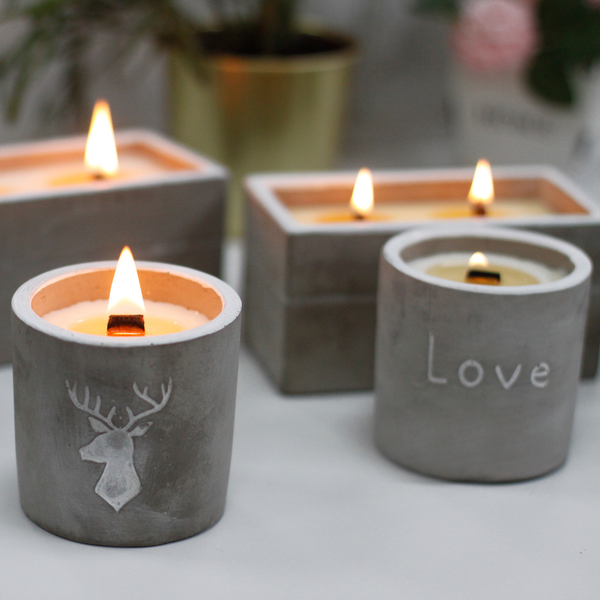 Velas de madera de hormigón