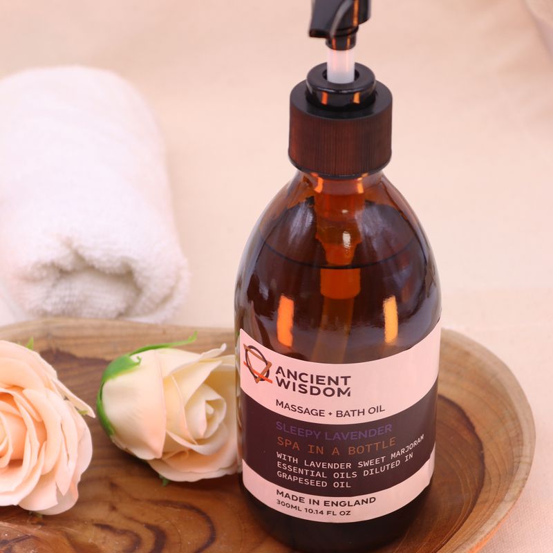 Aceite de Masaje y Baño de Aromaterapia - Lavanda Somnolienta 300 ml